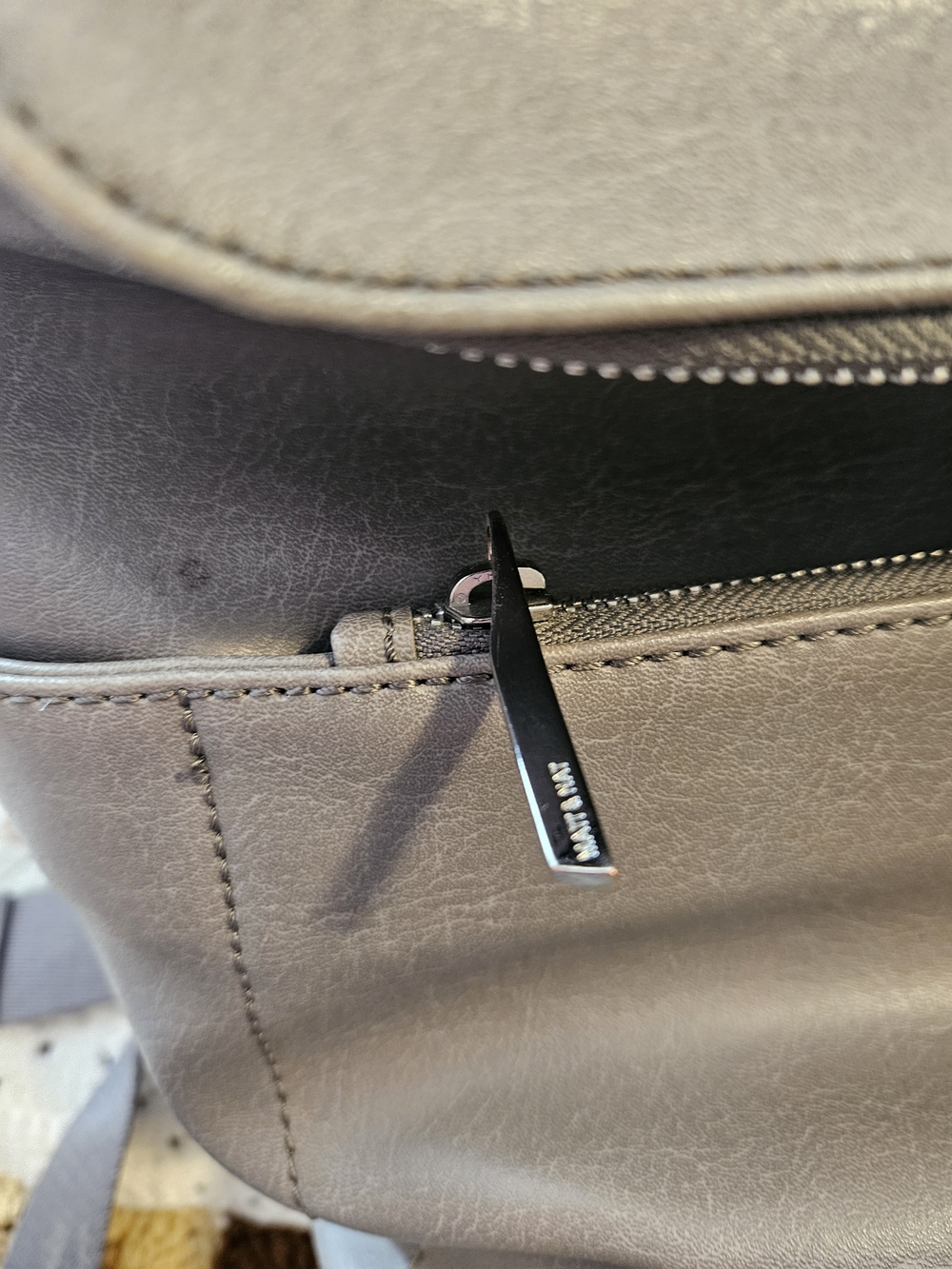 Matt & Nat Grey Vegan Leather Backpack - Picture 7 of 10